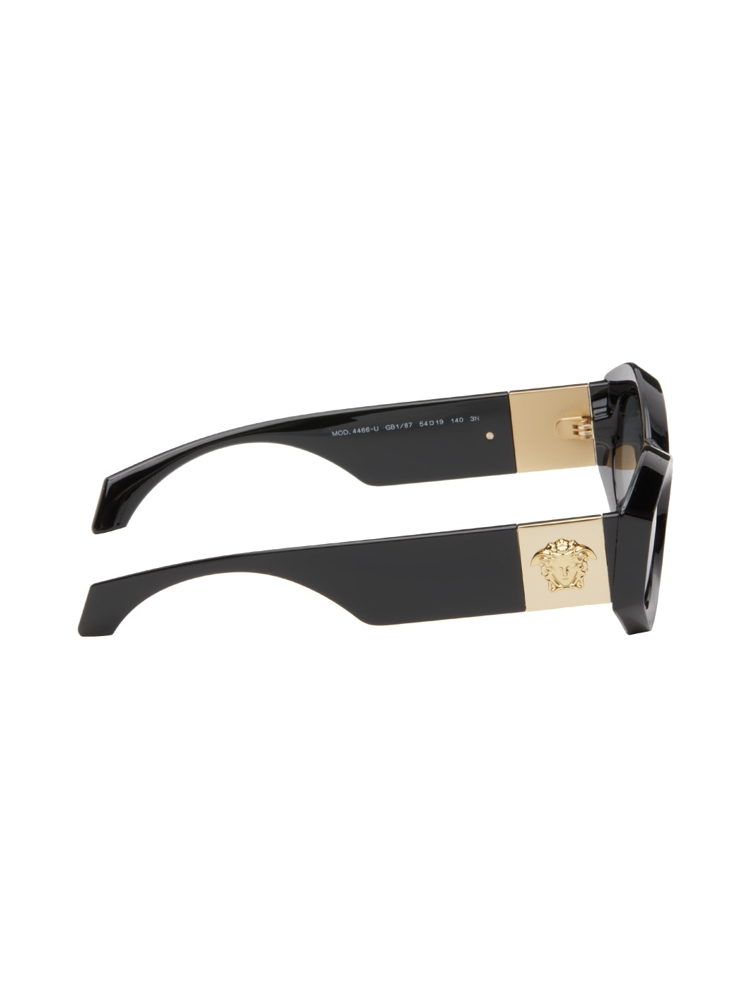 Black Medusa Plaque Irregular Sunglasses - 3