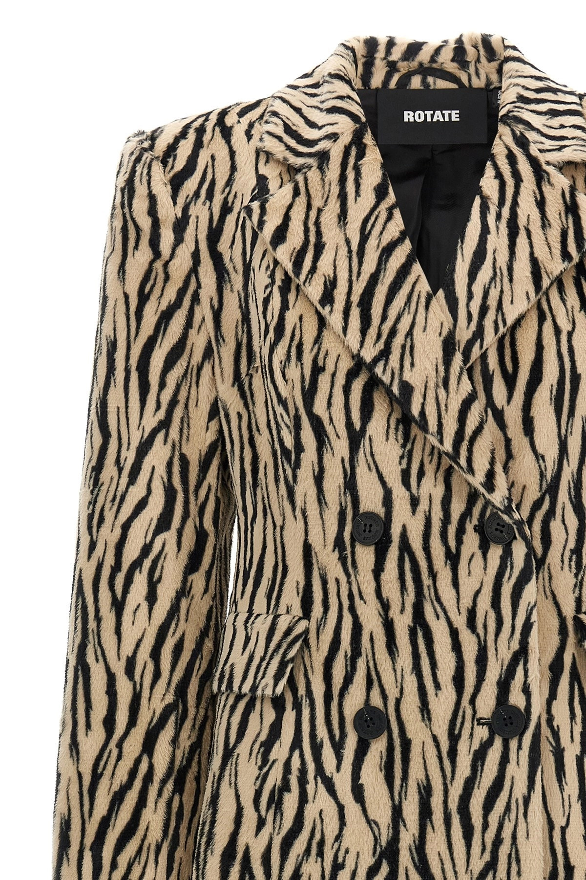 'Printed Faux Fur' coat - 4