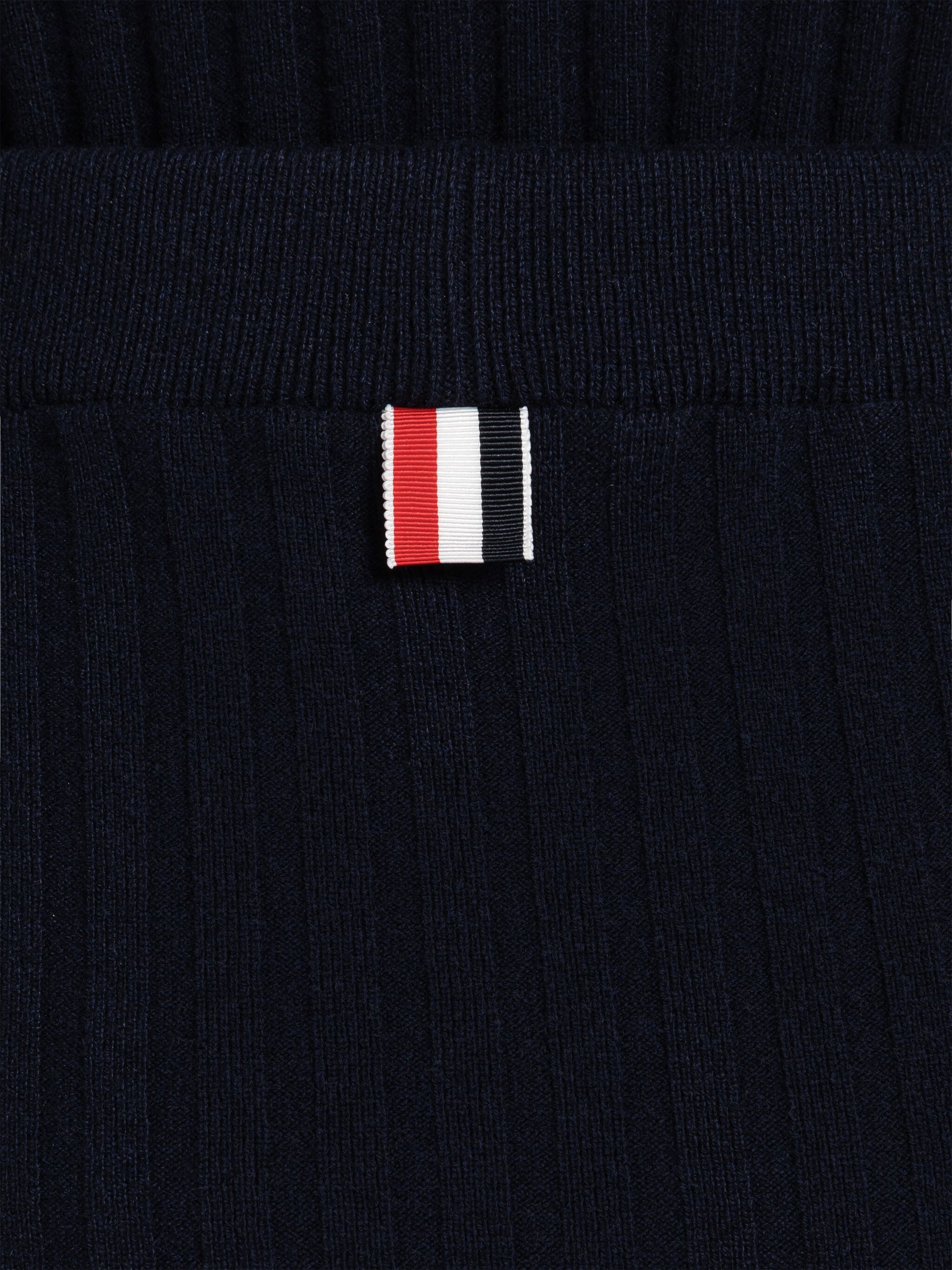 Wide Rib Cashmere Tipping Pencil Skirt - 6