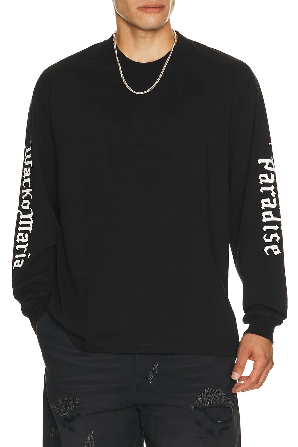 Washed Heavy Weight Crew Neck Long Sleeve Tee Shirt Type 1 - 1