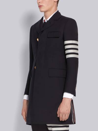 Thom Browne Navy Wool 4-Bar High Armhole Overcoat outlook