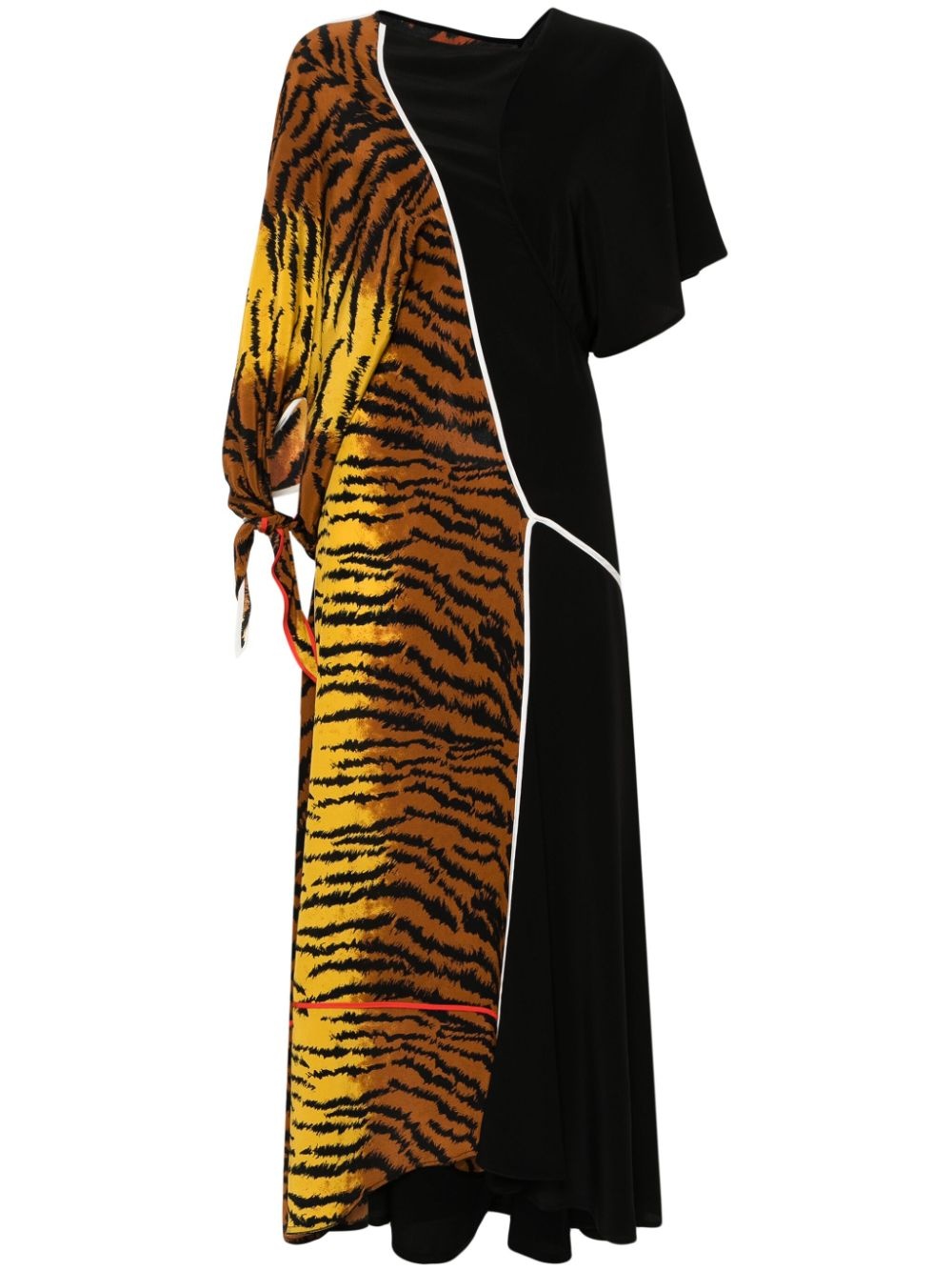 tiger-print long dress - 1