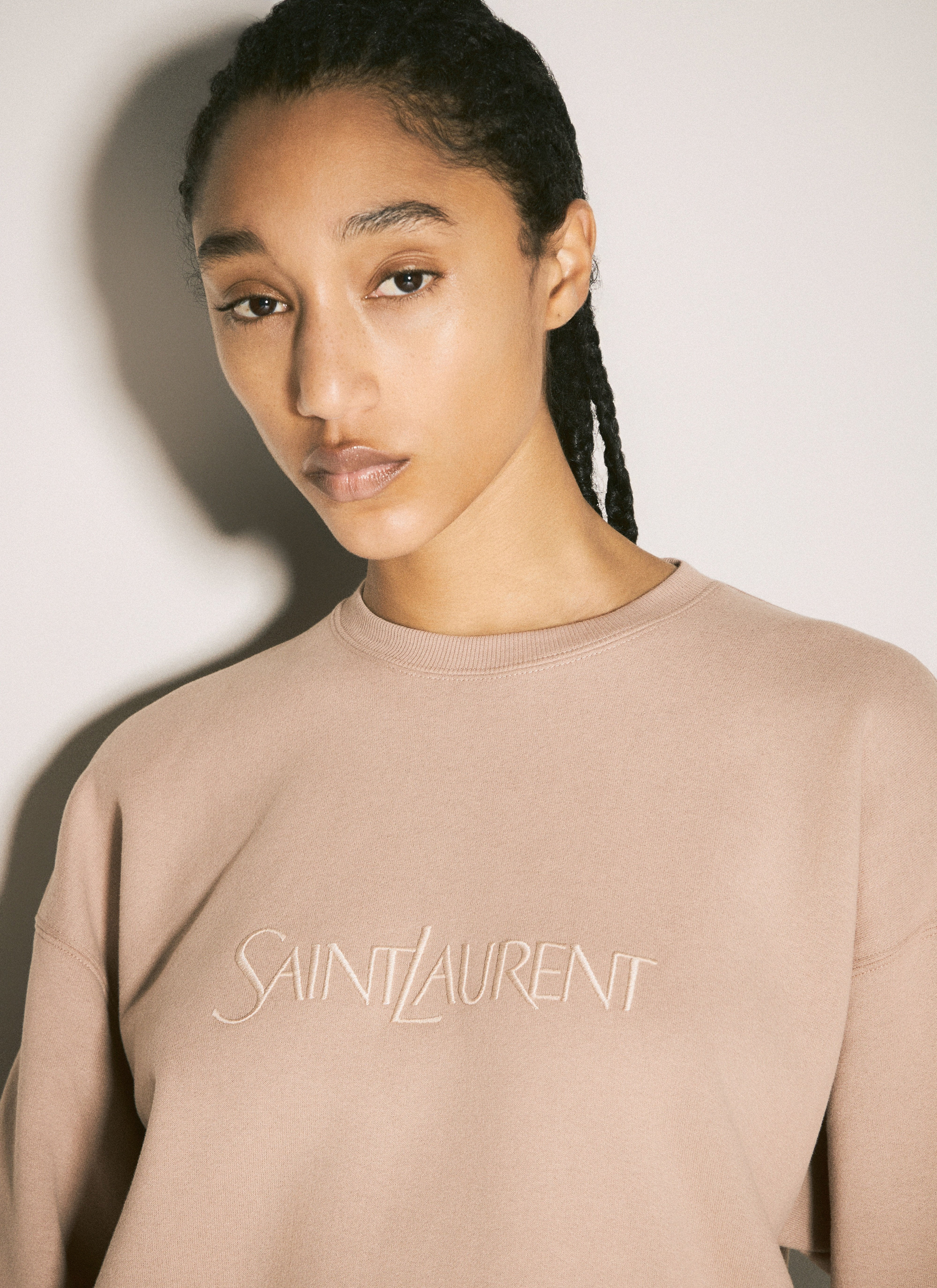Saint Laurent Women Logo Embroidery Sweatshirt - 3