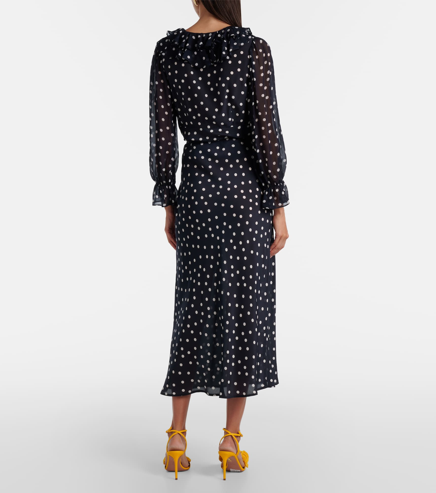 Ardith polka-dot silk midi skirt - 3