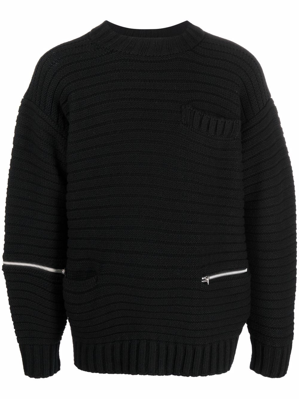 ribbed zip-detail jumper - 1