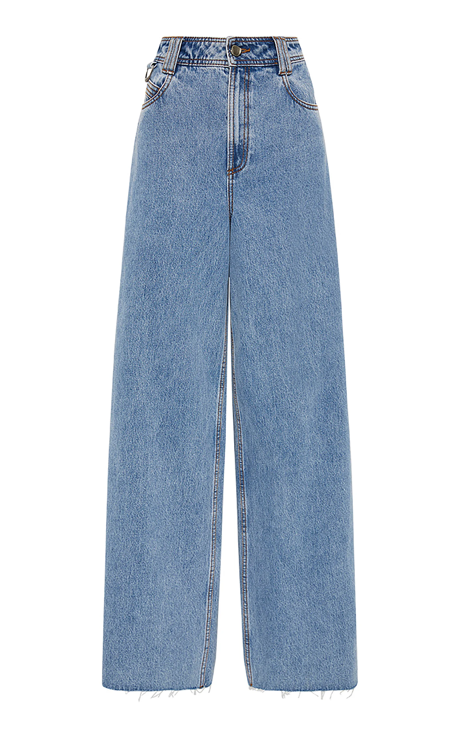 Outline High-Rise Rigid Denim Wide-Leg Jeans medium wash - 1