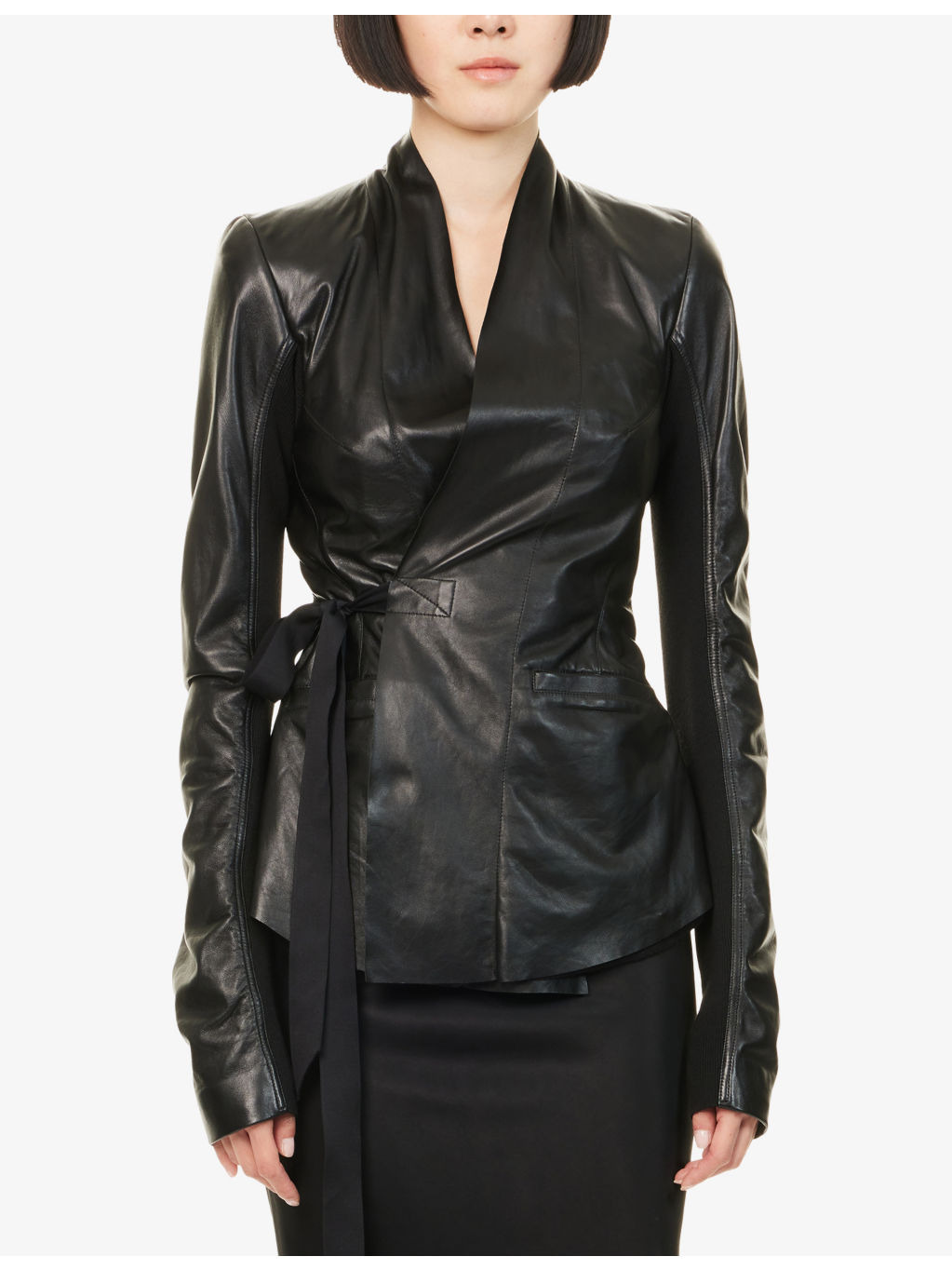 Hollywood Wrap-Front Leather Jacket - 3