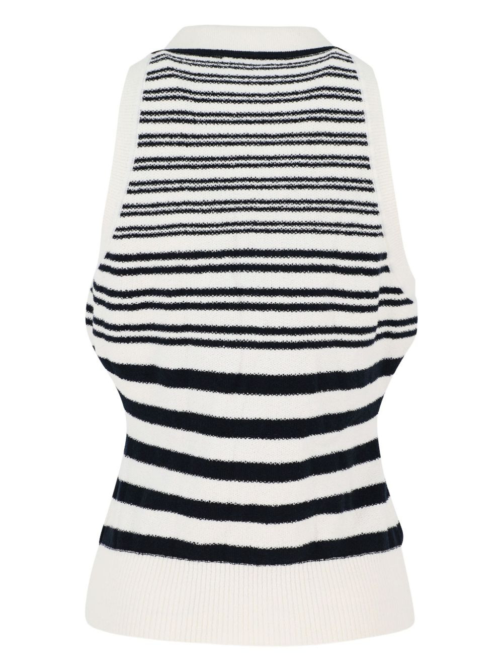 striped polo-neck tank top - 2