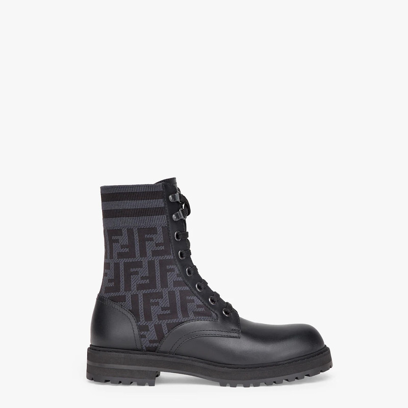 Black leather biker boots 1