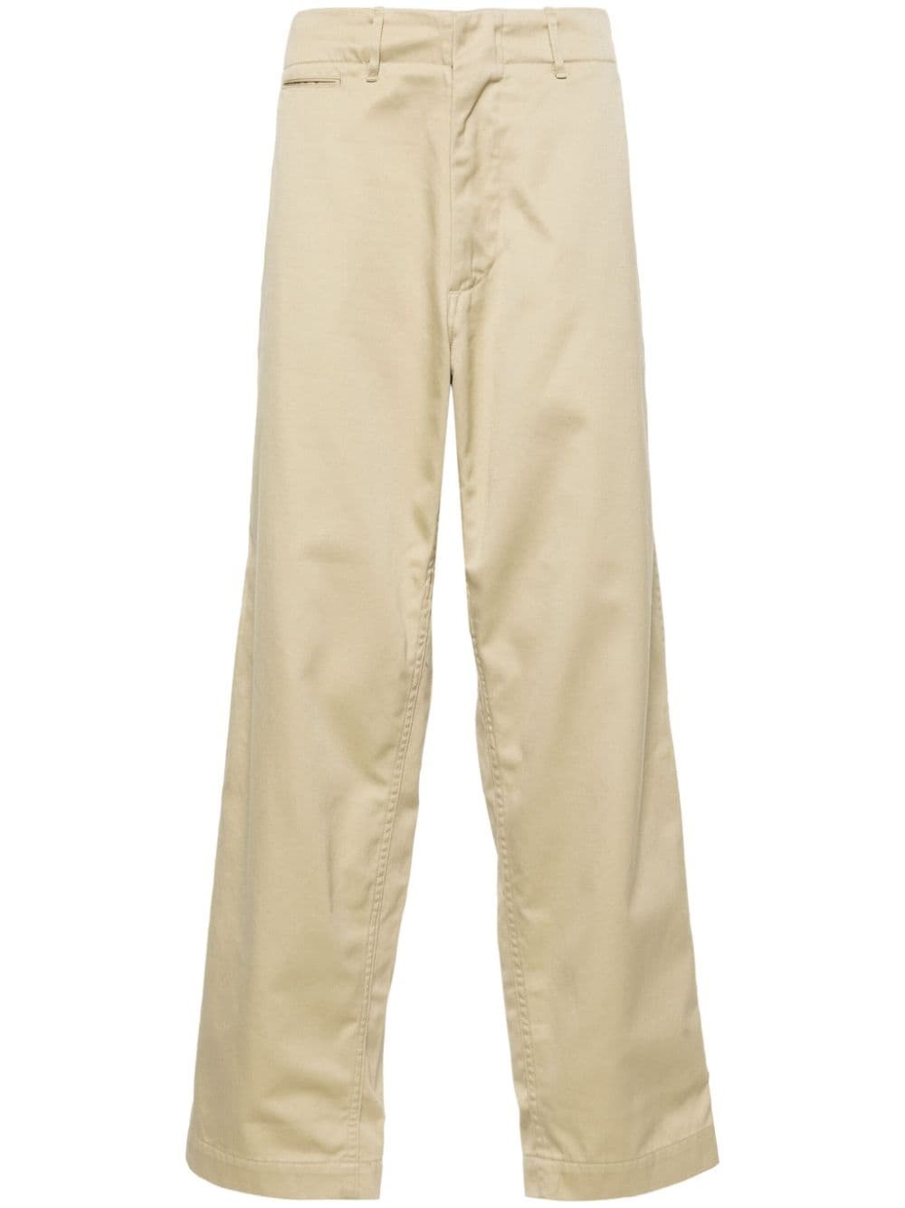 straight cotton-blend trousers - 1