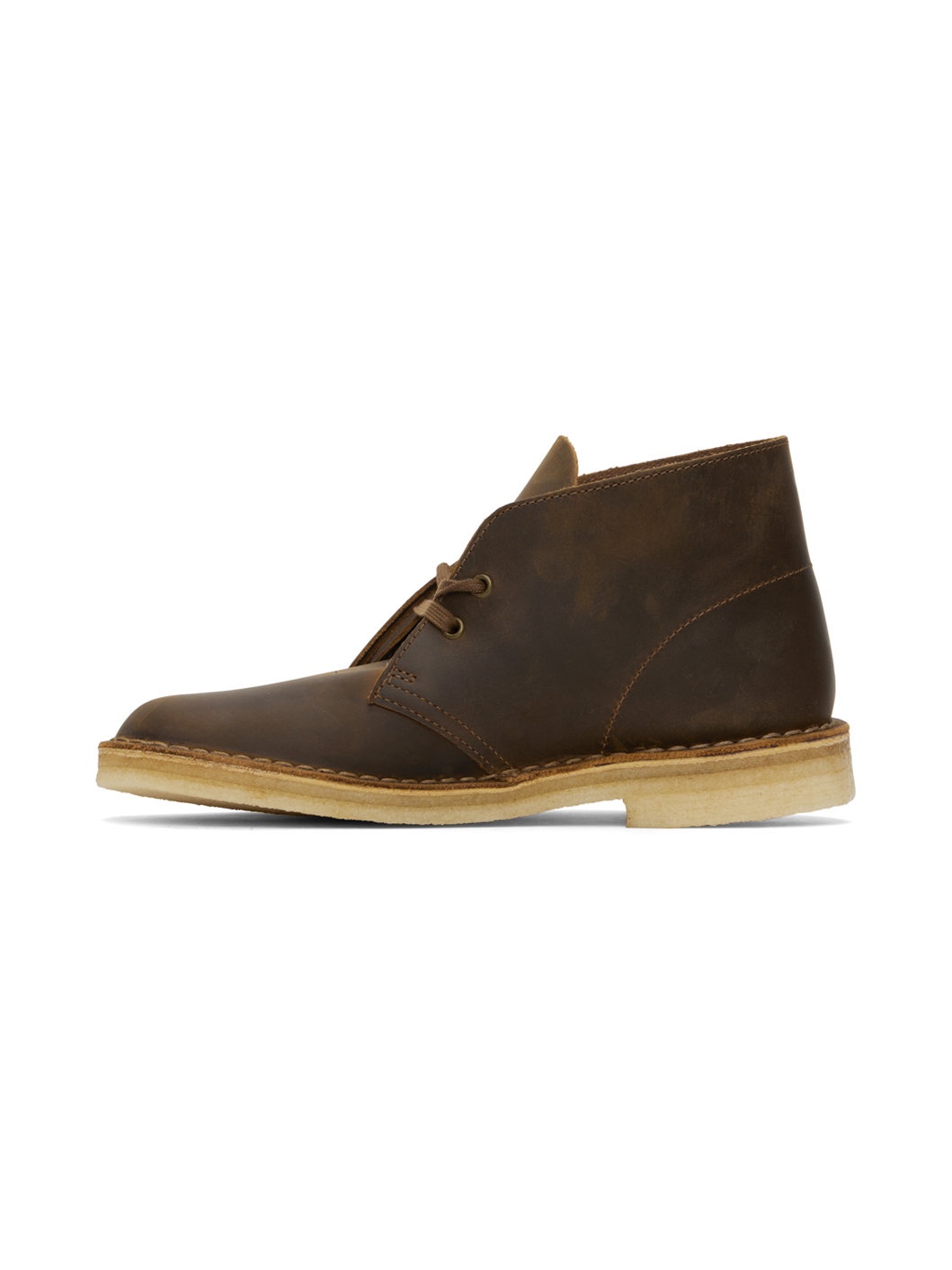 Brown Waxed Leather Desert Boots - 3
