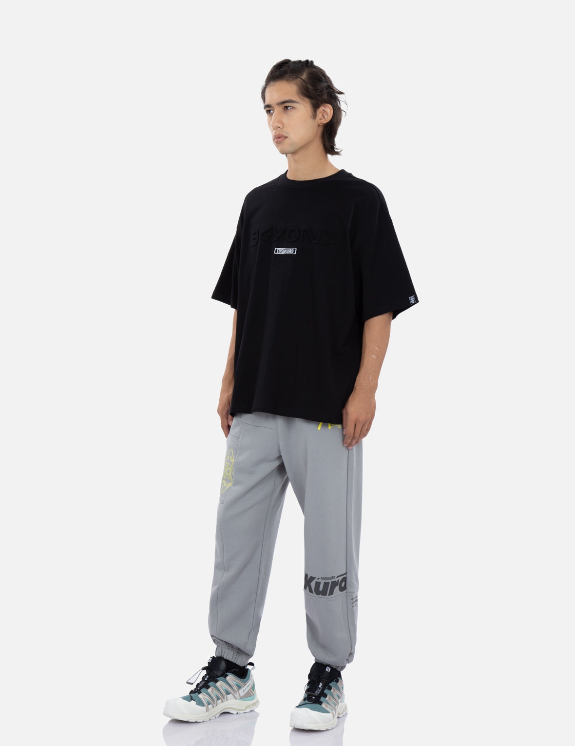 Kamon and Logo Print Wide Leg Sweatpants - 3