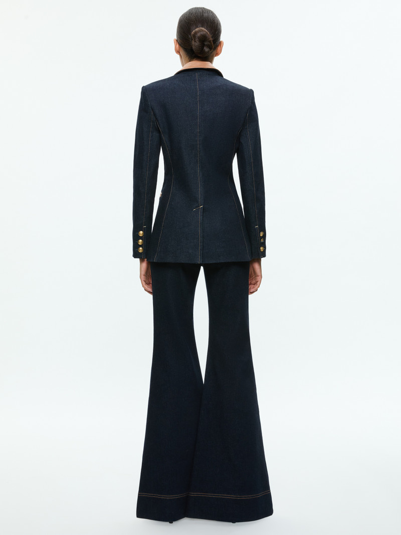 Alice + Olivia BREANN LONG BLAZER WITH VEGAN COMBO outlook