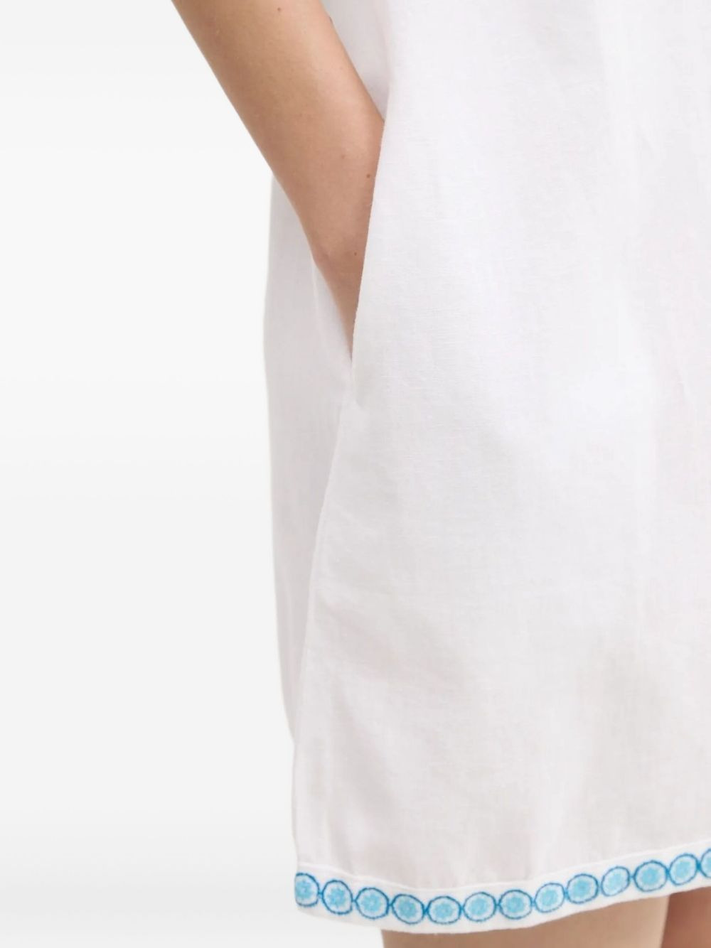 embroidered button-front beach dress - 4