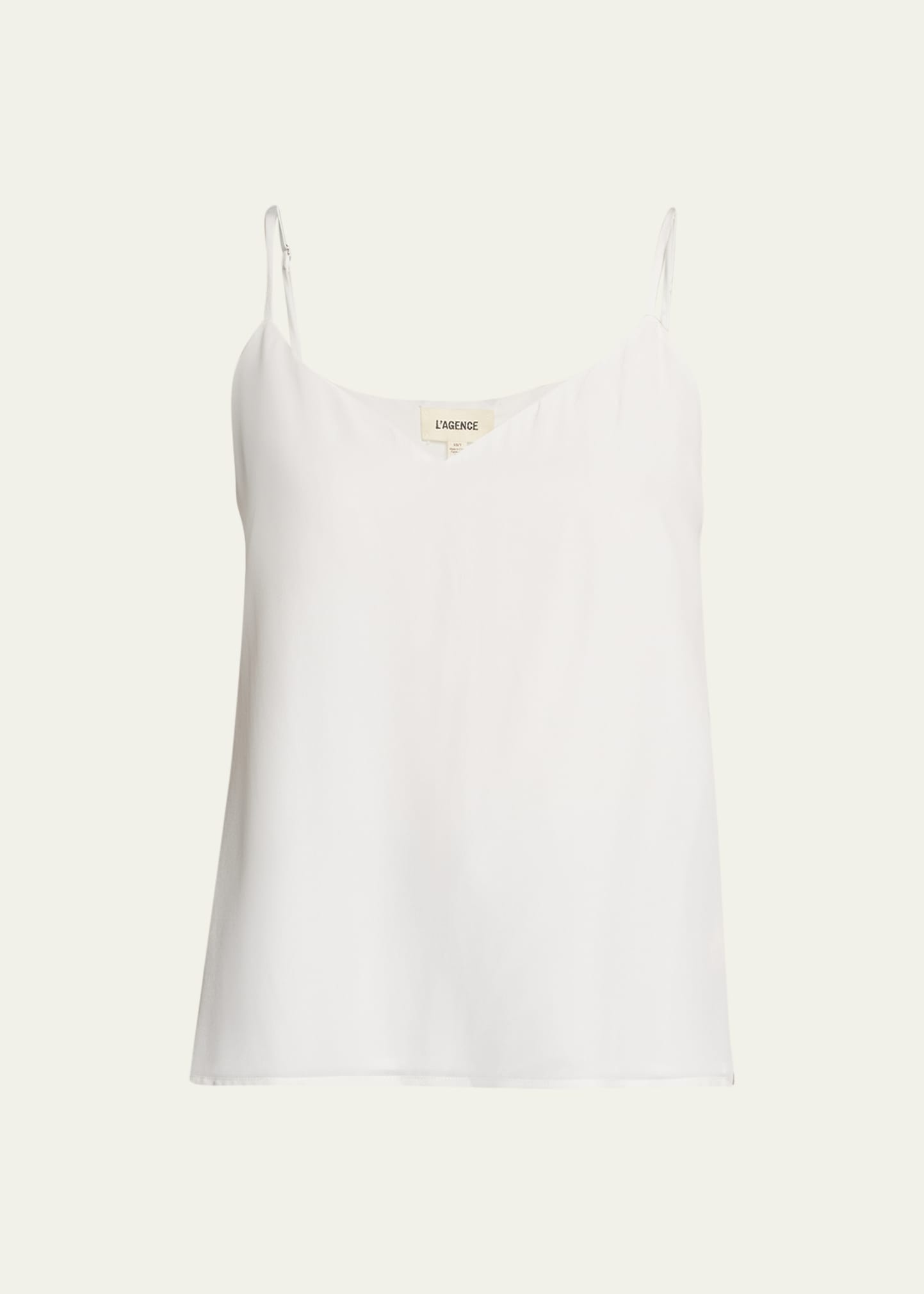 Jane V-Neck Spaghetti-Strap Silk Tank - 1