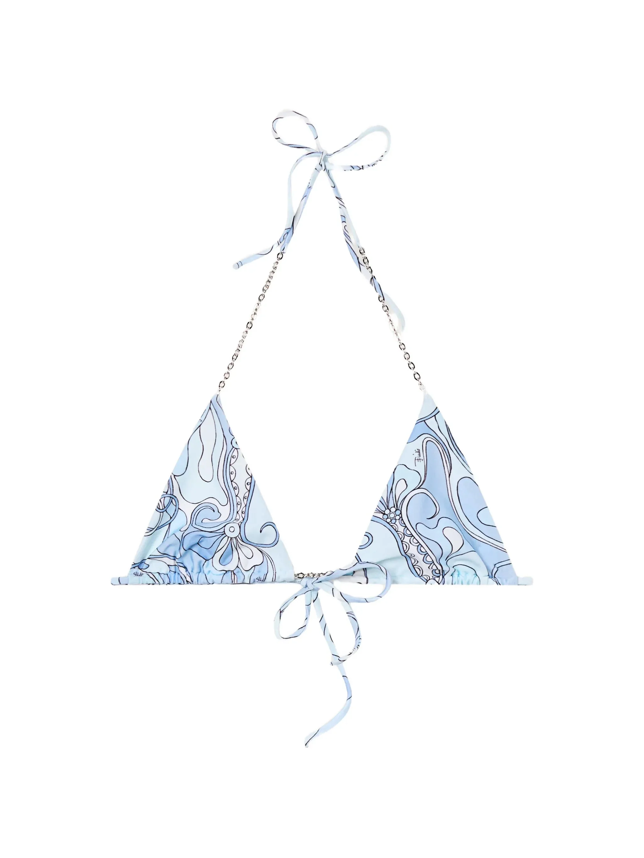 Orchidee-print triangle bikini top - 1
