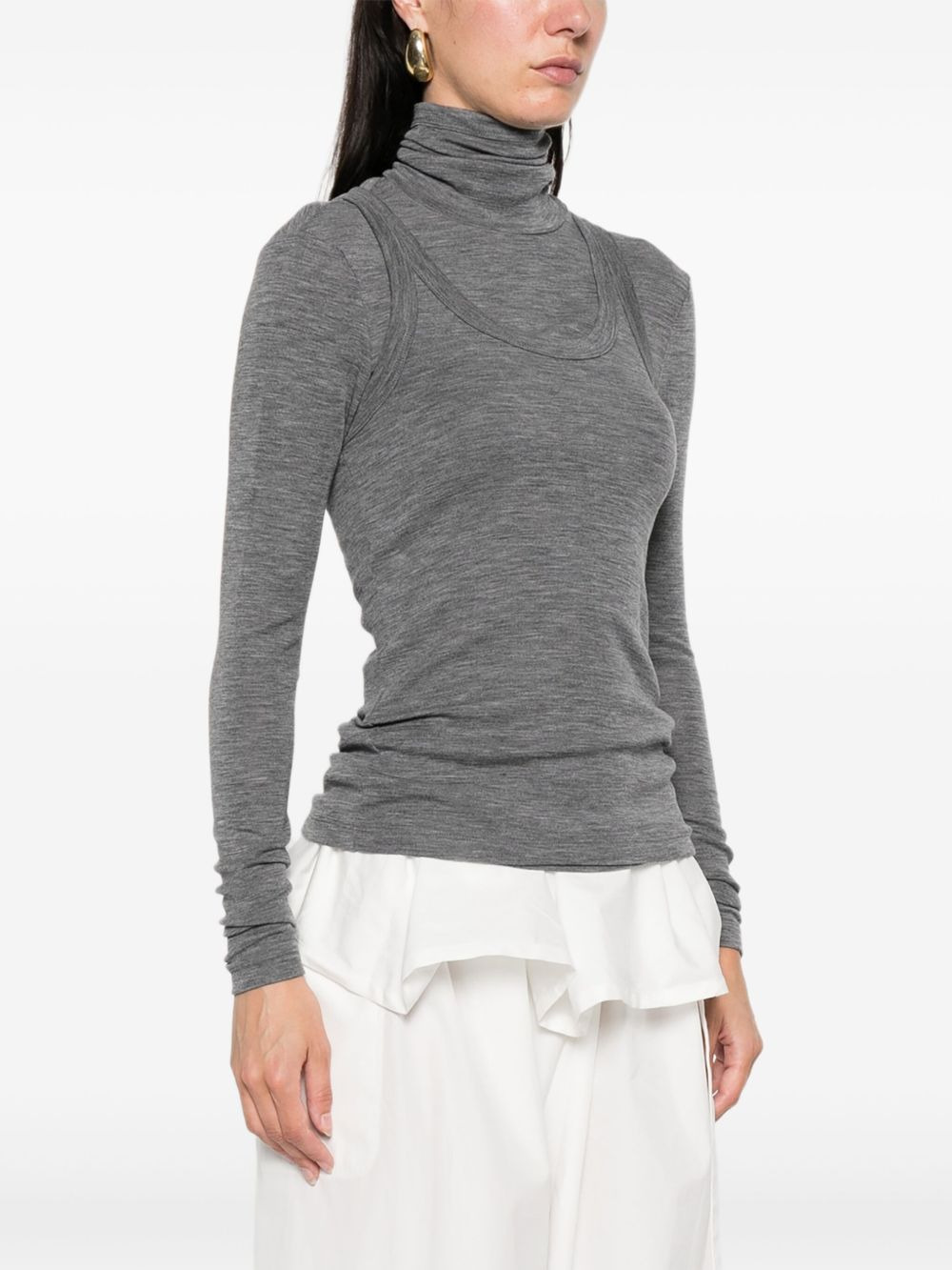 turtleneck merino-wool top - 3