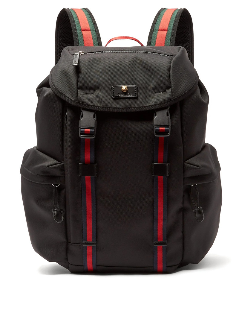 Techno web-stripe canvas backpack 1