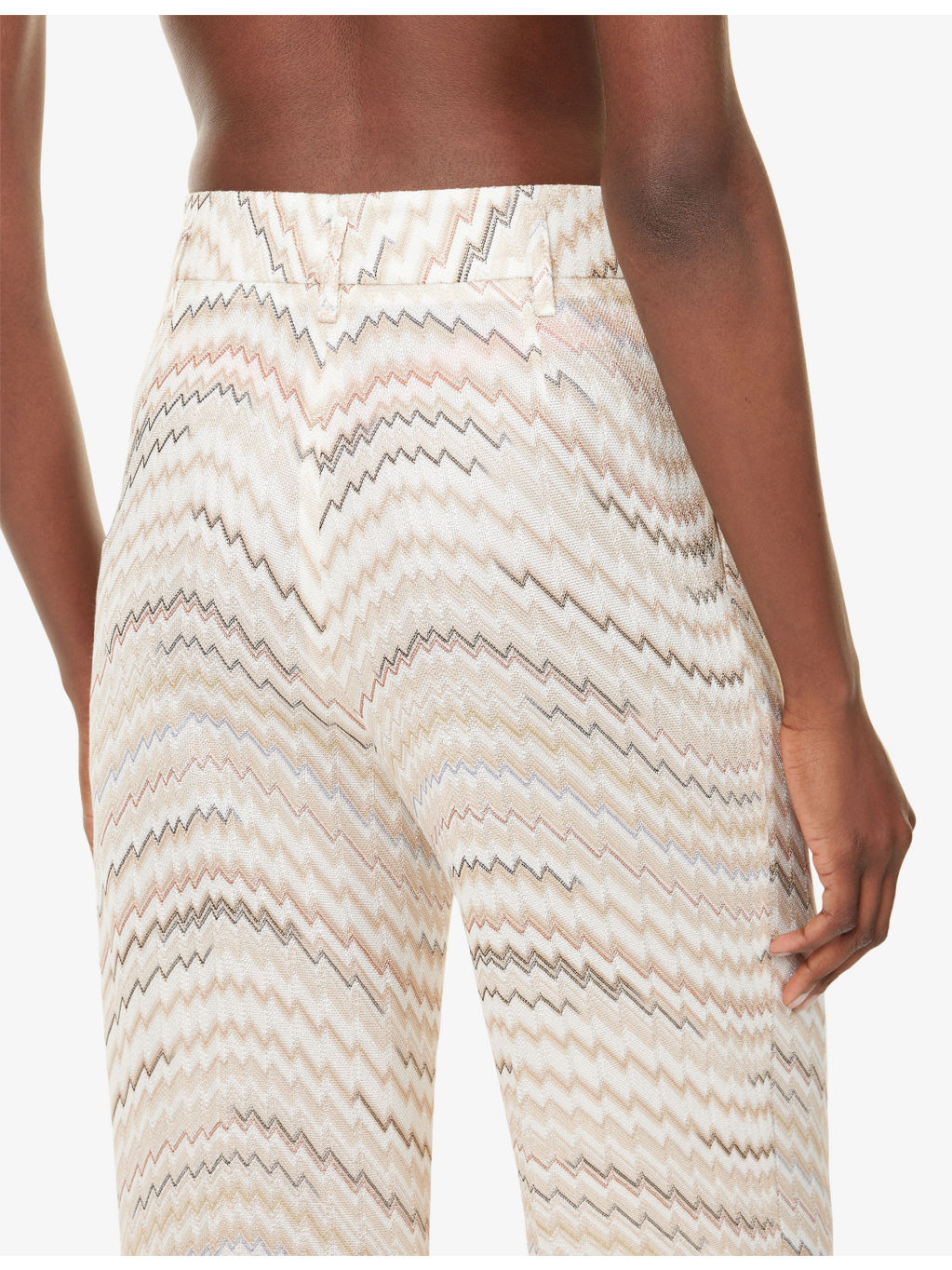 Chevron Wide-Leg Woven Trousers - 6