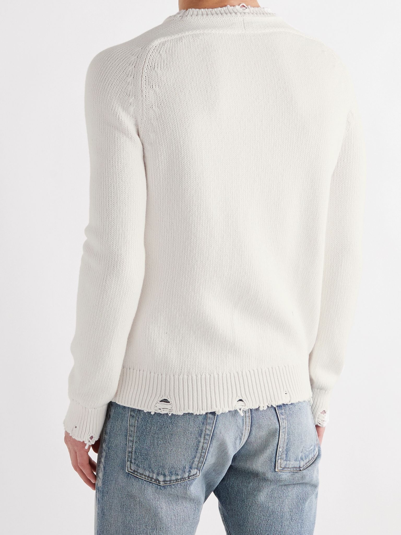 Distressed Cotton Sweater - 4