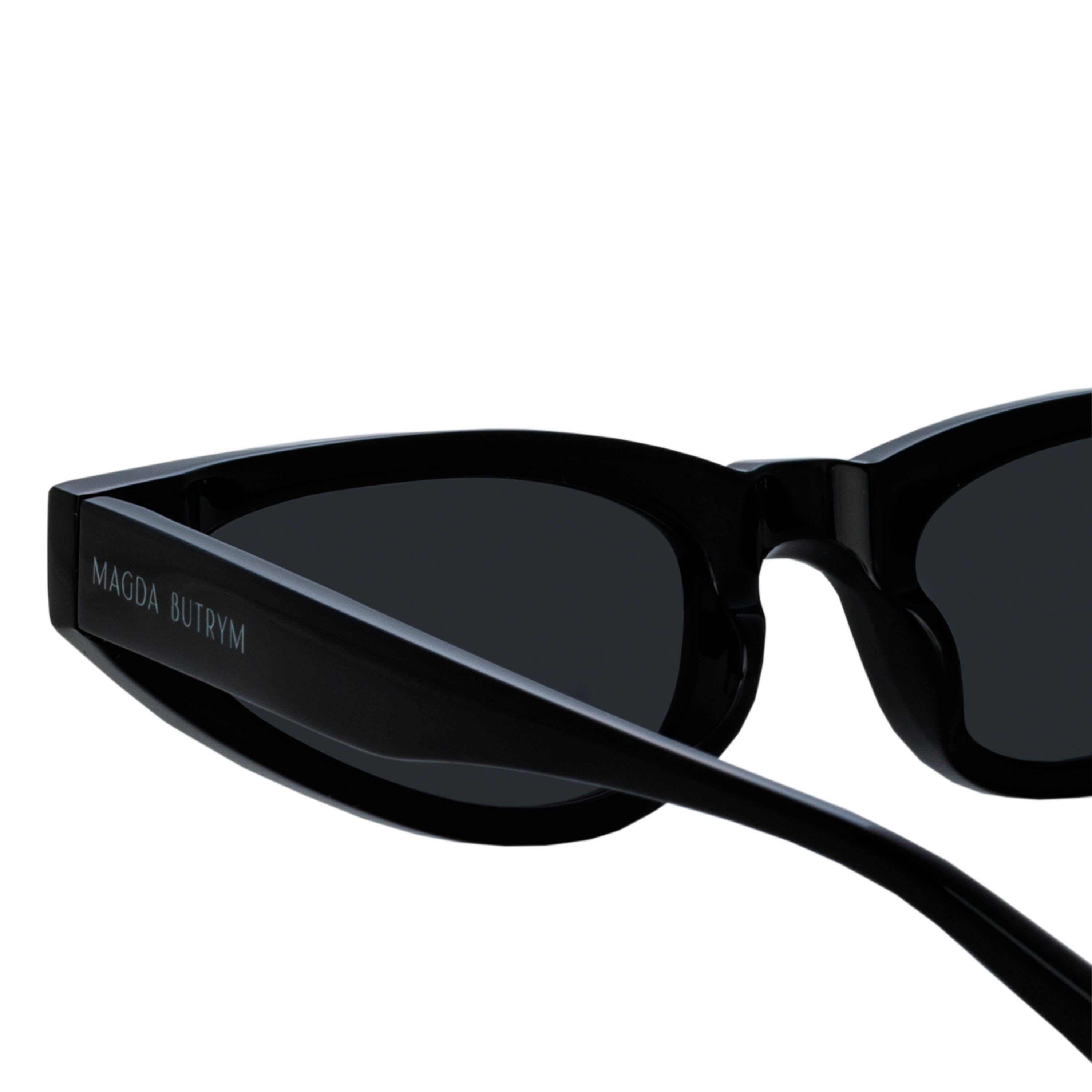 Slim Cat Eye Sunglasses in Black - 5