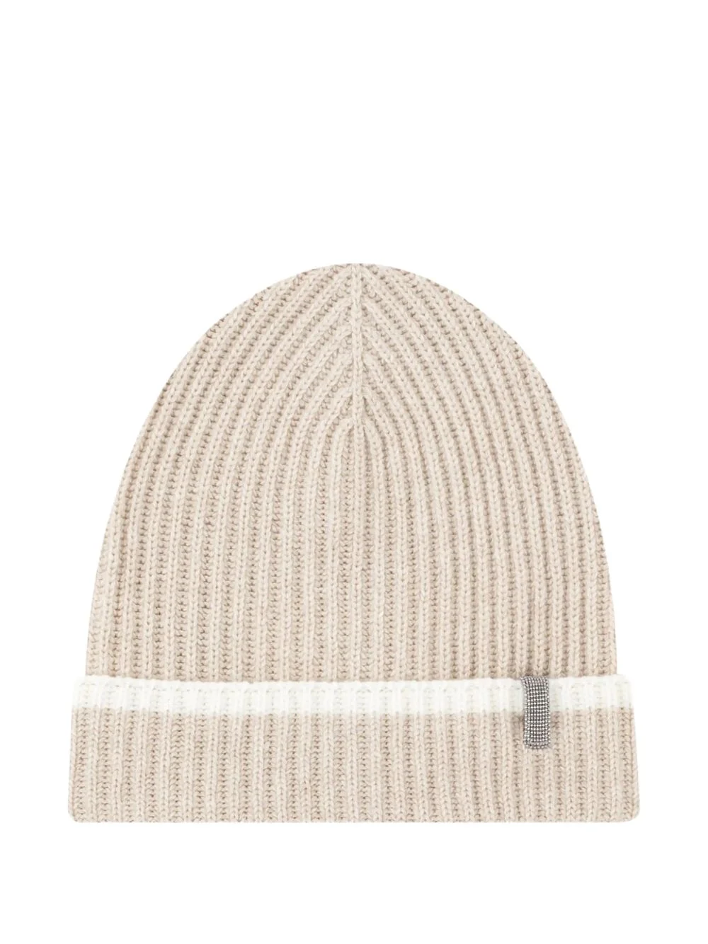 ribbed-knit Monili-embellished beanie - 1