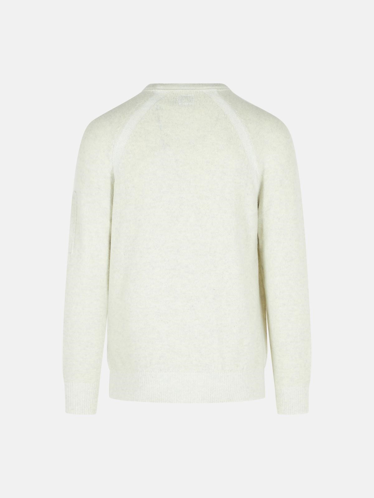 WHITE WOOL BLEND SWEATER - 3