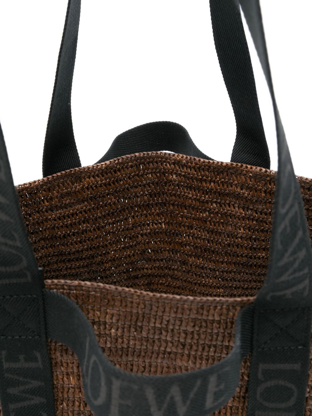 Fold Shopper raffia-weave logo tote bag - 5