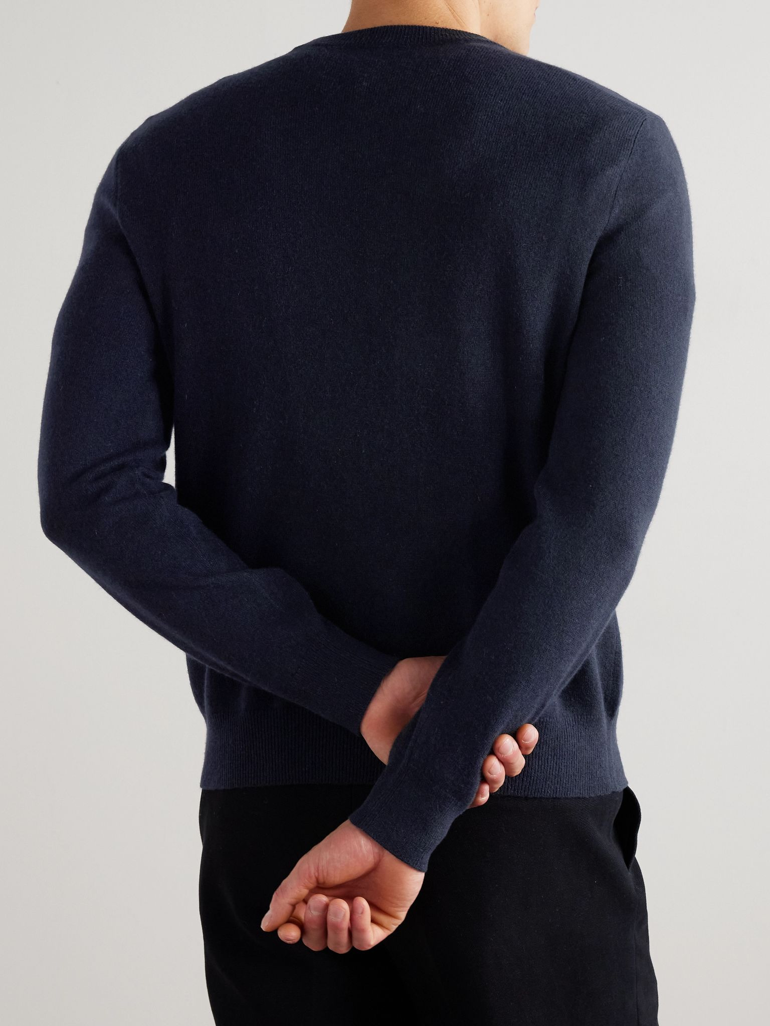 Slim-Fit Cashmere Sweater Navy - 4