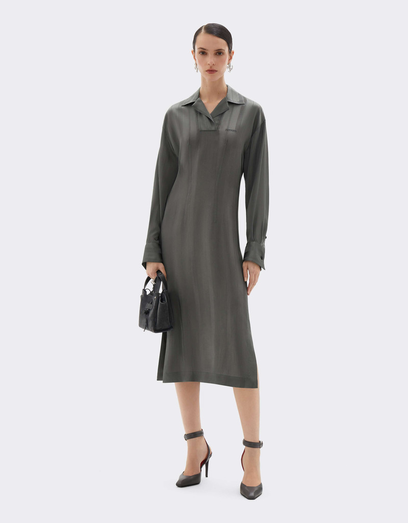 Ferrari Midi dress in jacquard silk blend with Pekin stripes outlook