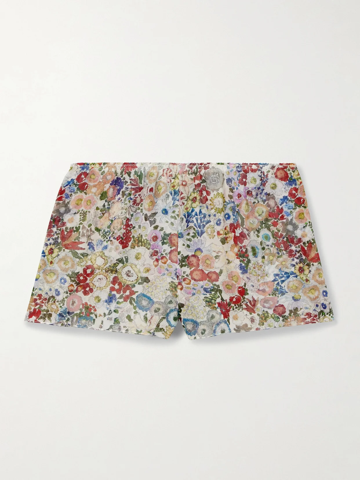 Tilly Floral-print Silk-chiffon Shorts - 1