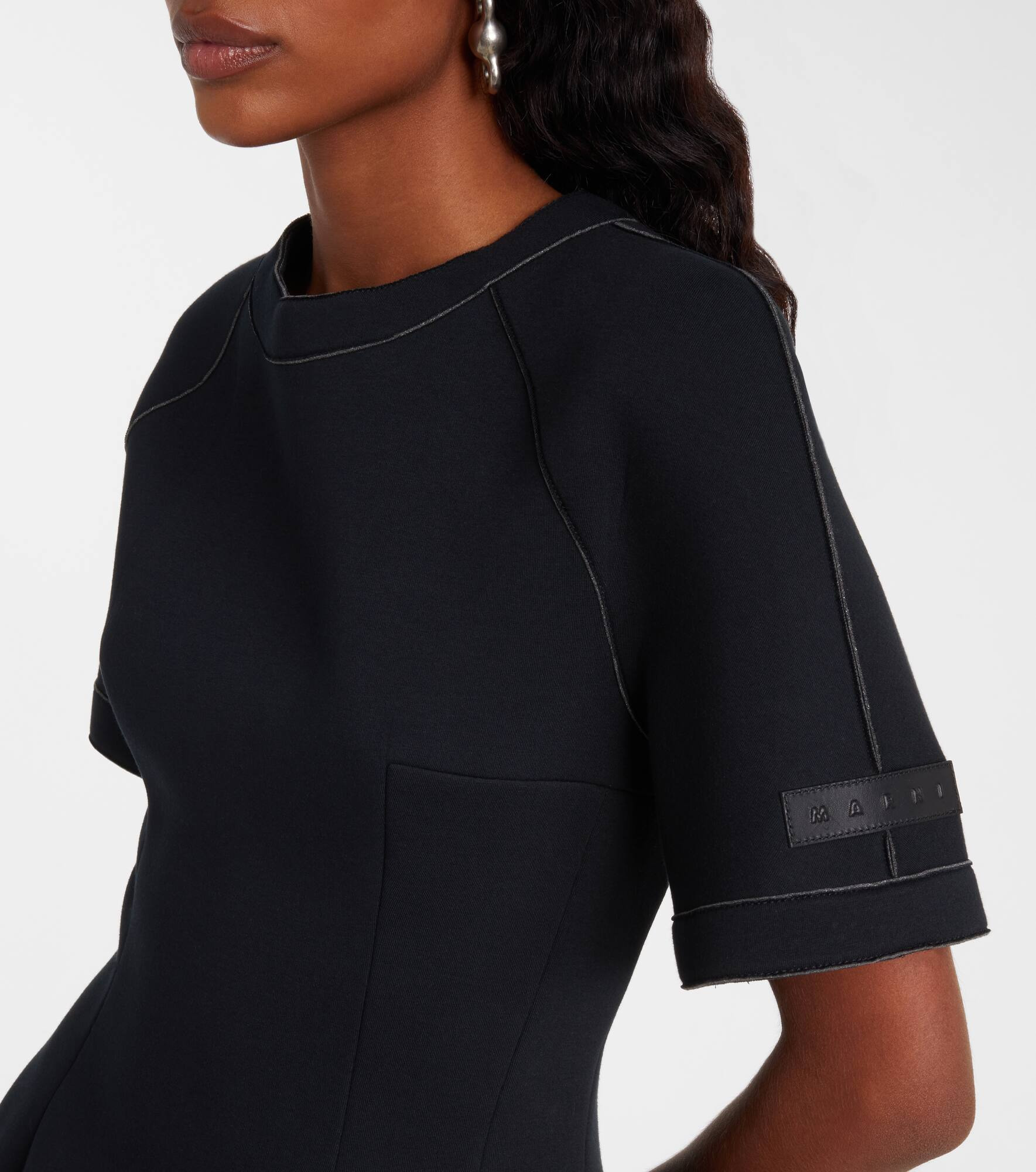 Cotton-blend jersey midi dress - 4