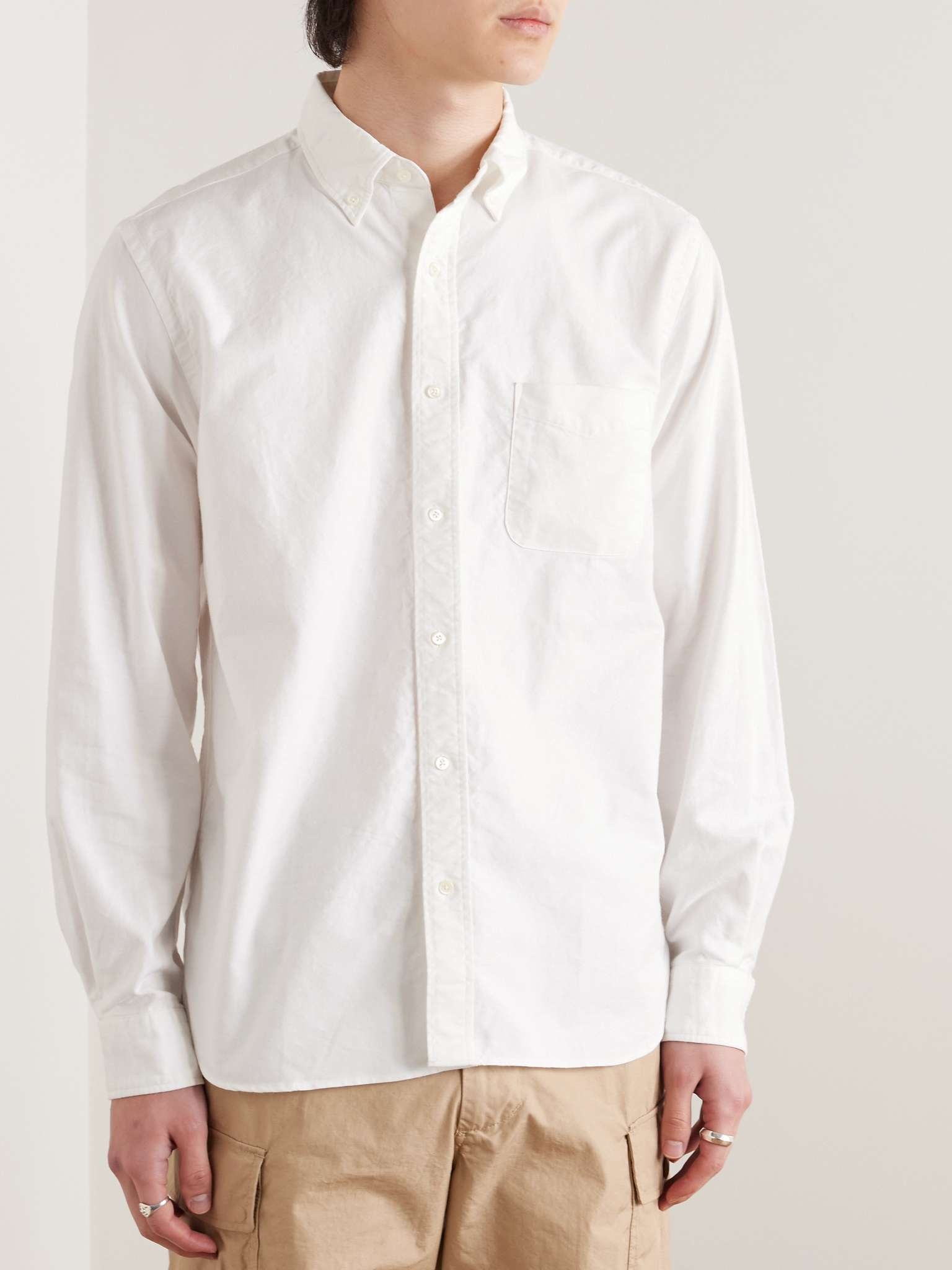 Button-Down Collar Cotton Oxford Shirt - 3