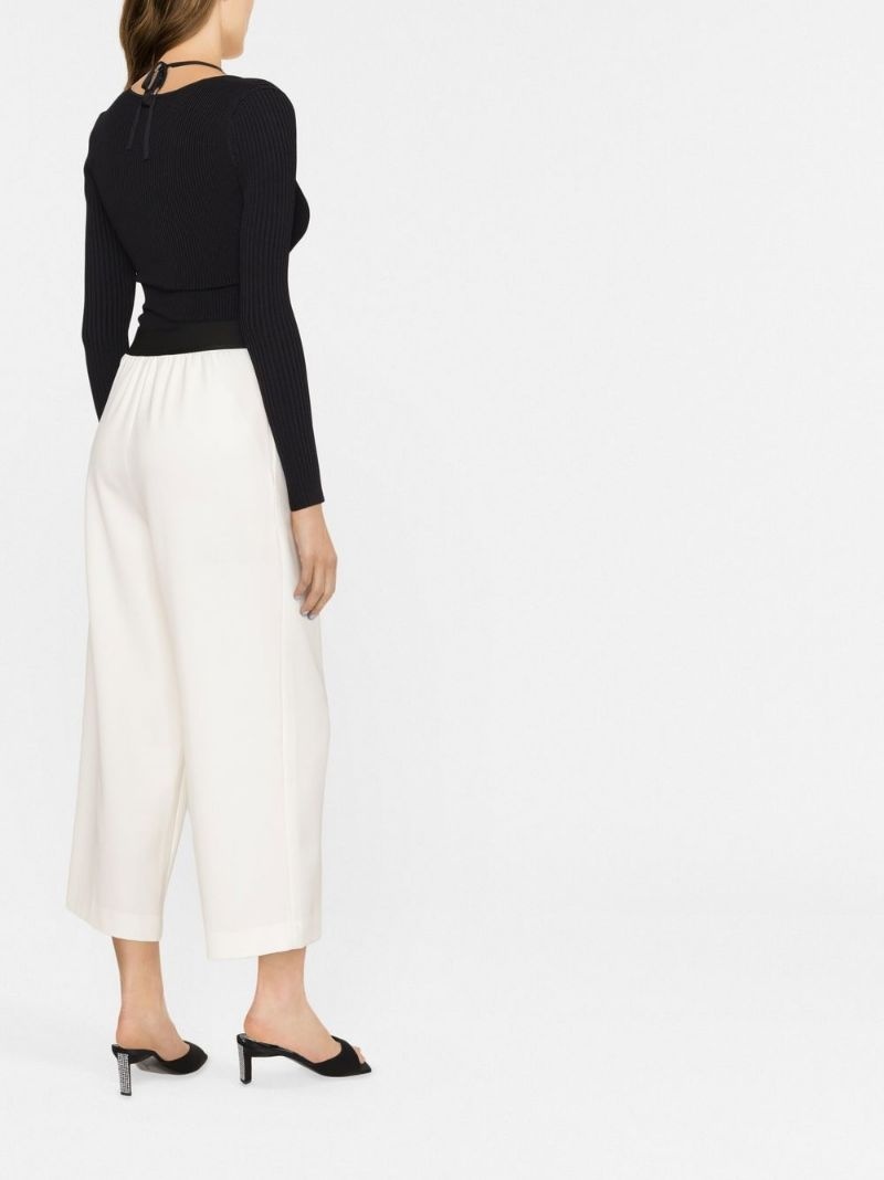 wide-leg cropped trousers - 3