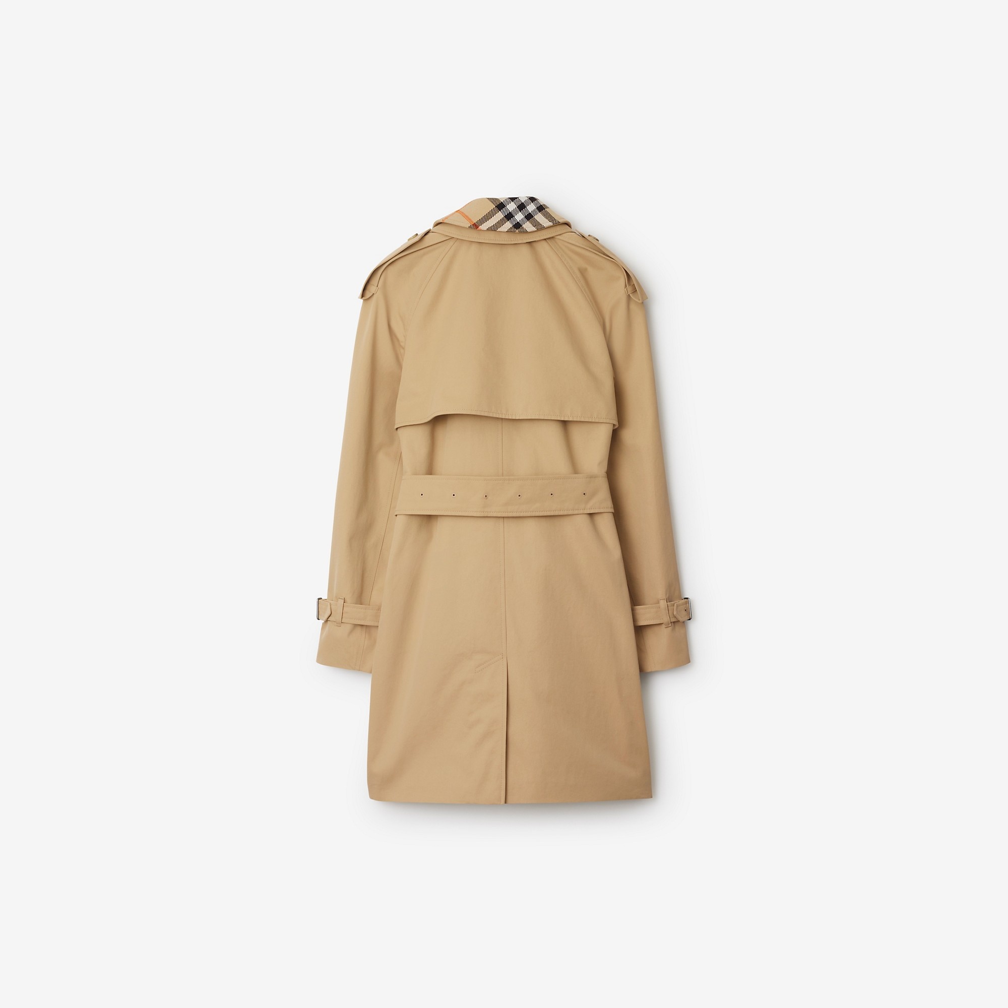 Burberry Short Detachable Collar Gabardine Trench Coat