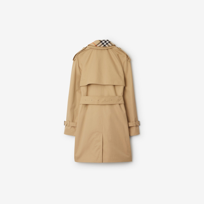 Short Detachable Collar Gabardine Trench Coat 7