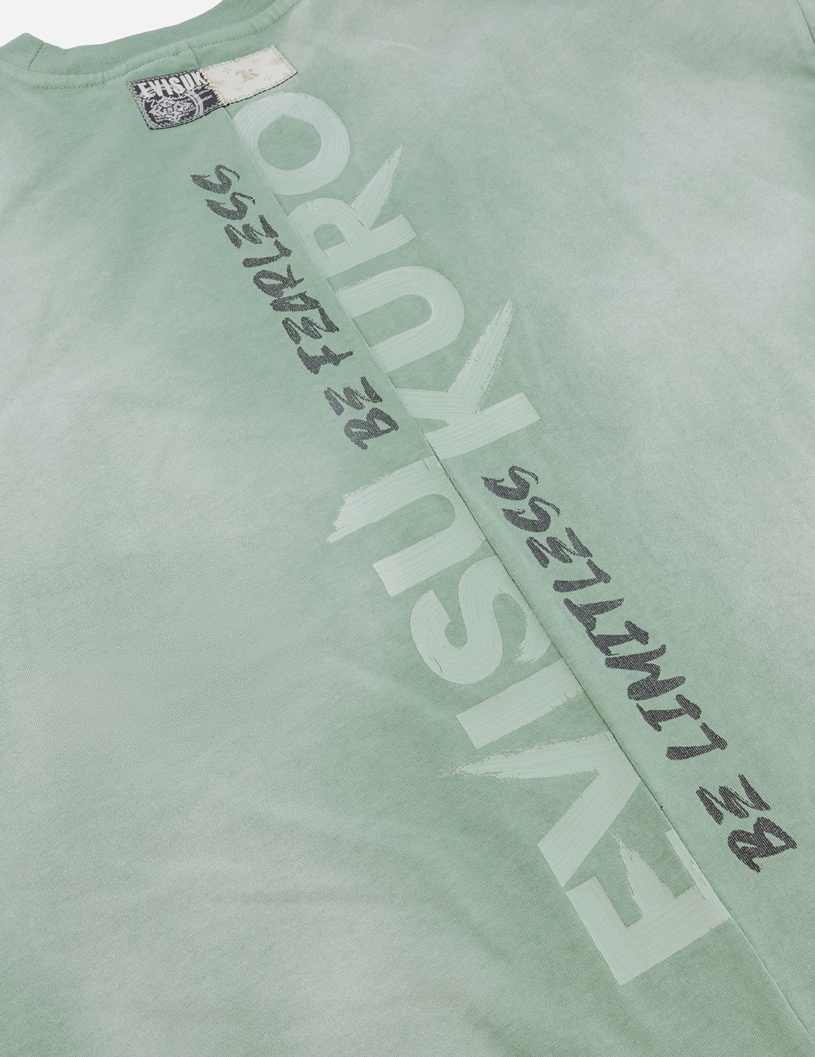 Garment Dyed Calligraphy Logo Print Oversized T-shirt - 14
