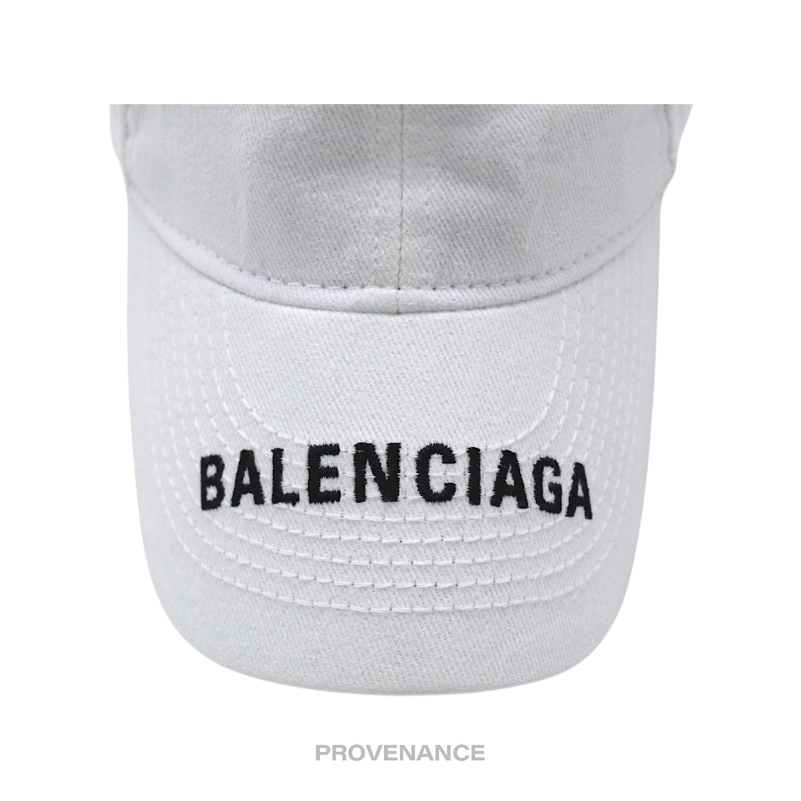 Balenciaga Embroidered Logo Cap Hat - White - 8