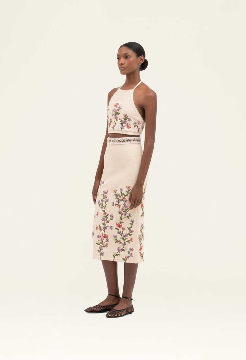 Agua by Agua Bendita Chlorella Honeysuckle Midi Skirt outlook