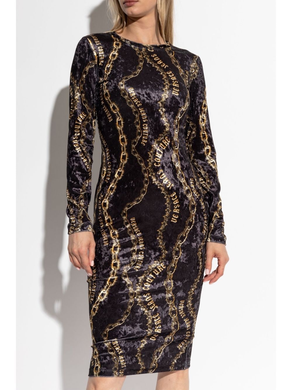 Chain Couture-print midi dress - 3