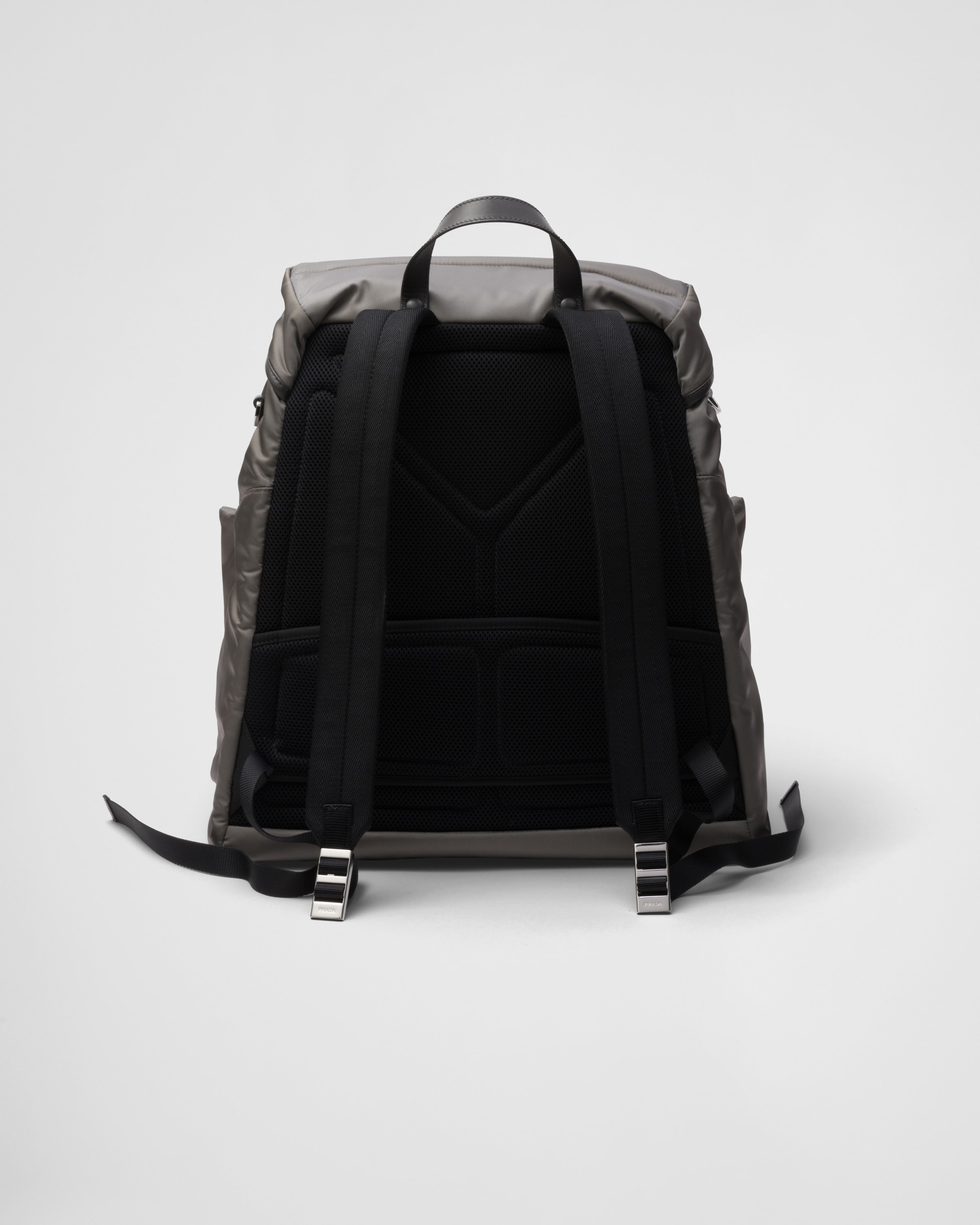 Re-Nylon and leather backpack - 4