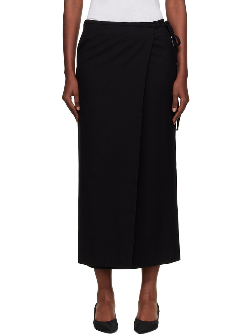 Black Wrap Maxi Skirt 1