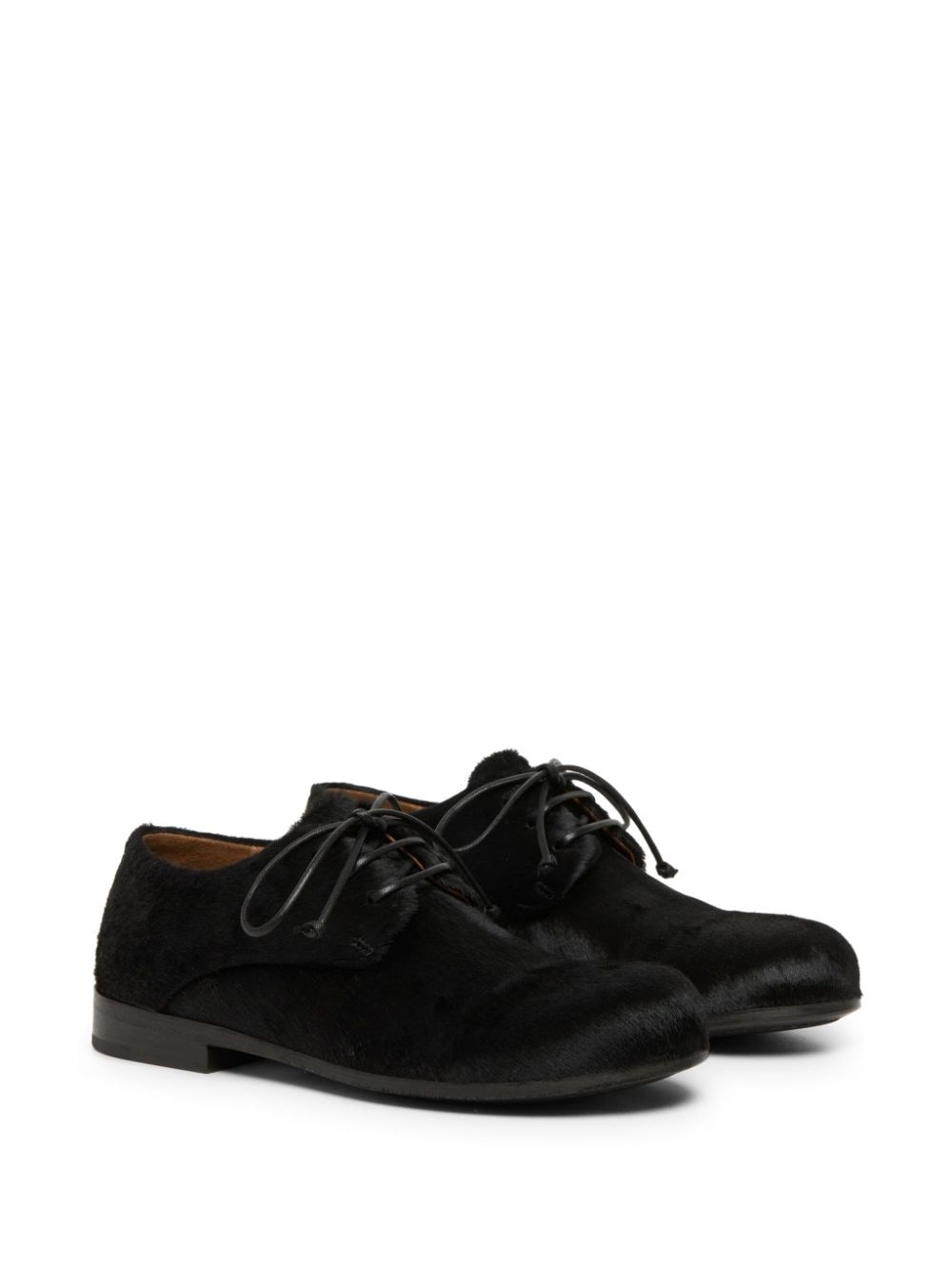 calf hair leather derby shoes - 2