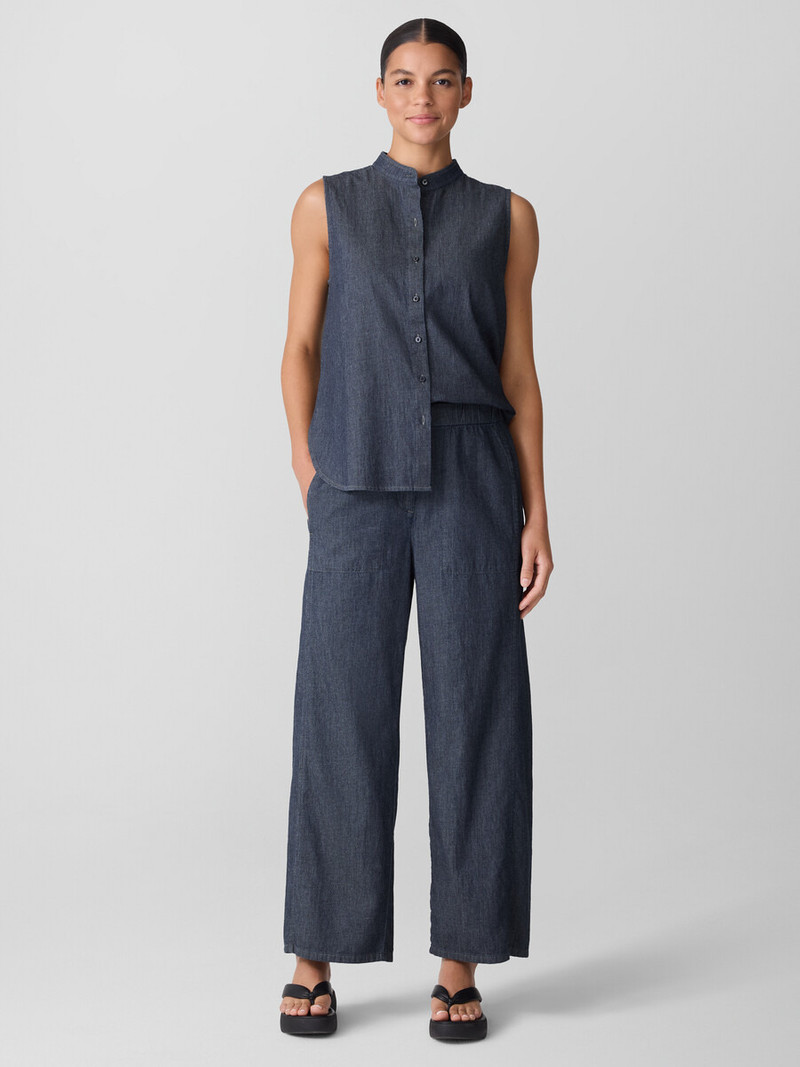EILEEN FISHER Airy Organic Cotton Twill Wide-Leg Pant outlook