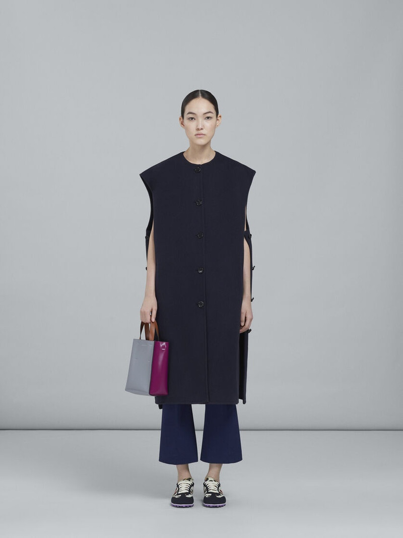 Marni MUSEO MINI BAG IN GREY AND PURPLE LEATHER outlook
