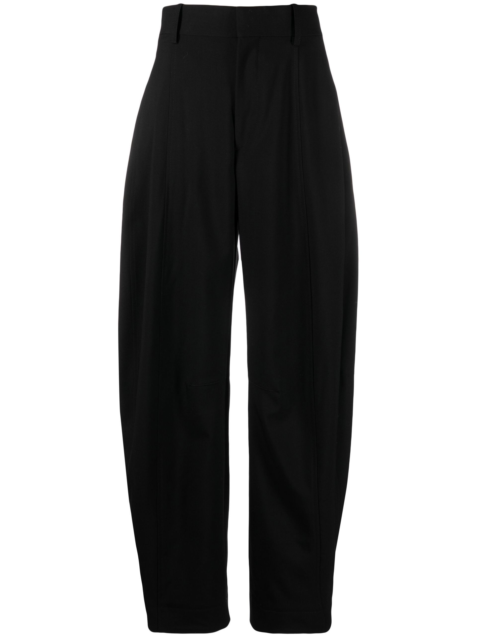 black wool wide-leg trousers - 1