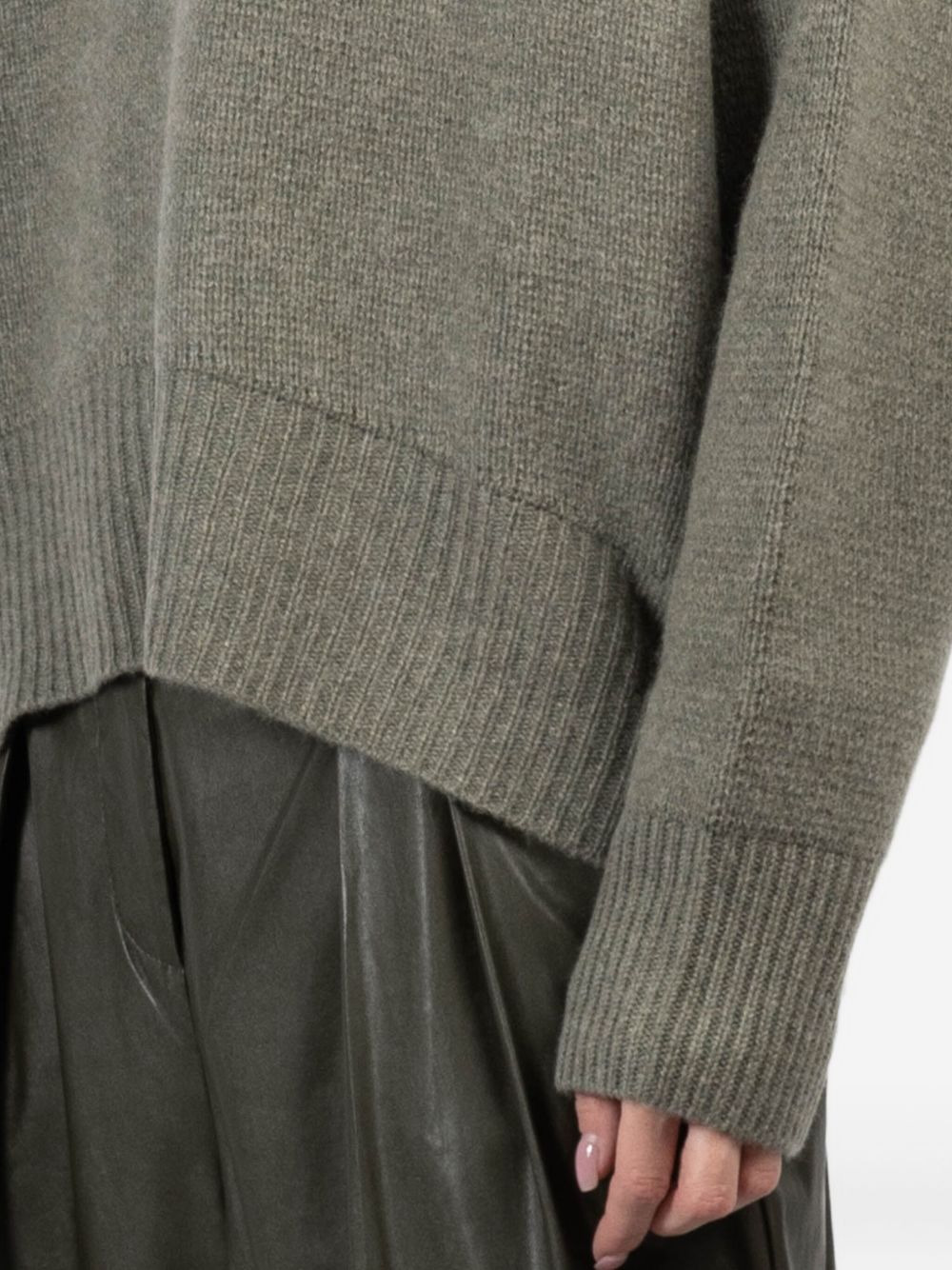 high-neck ribbed sweater - 5