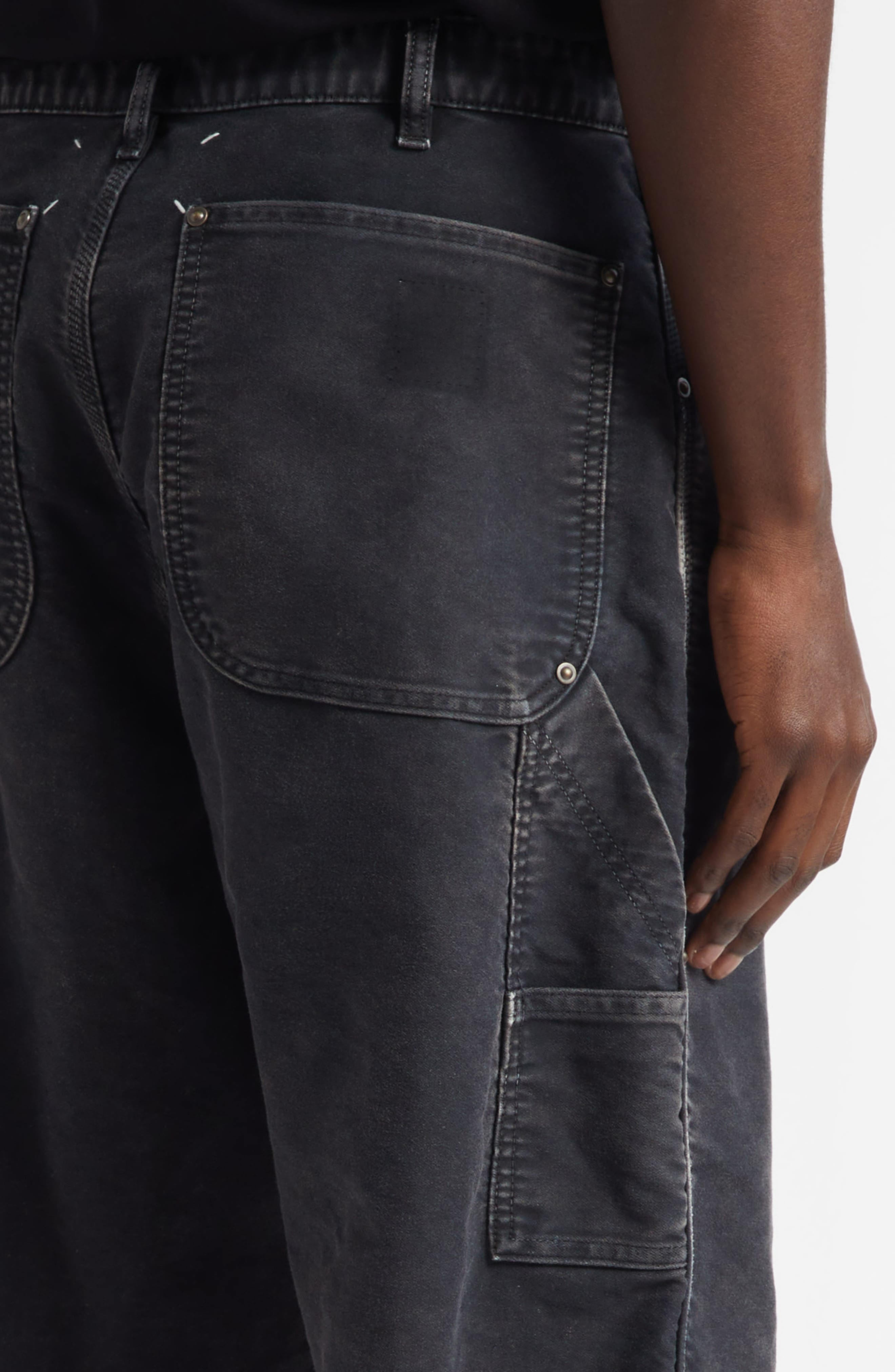 Maison Margiela Straight Leg Carpenter Jeans in Marbr Black at Nordstrom - 5