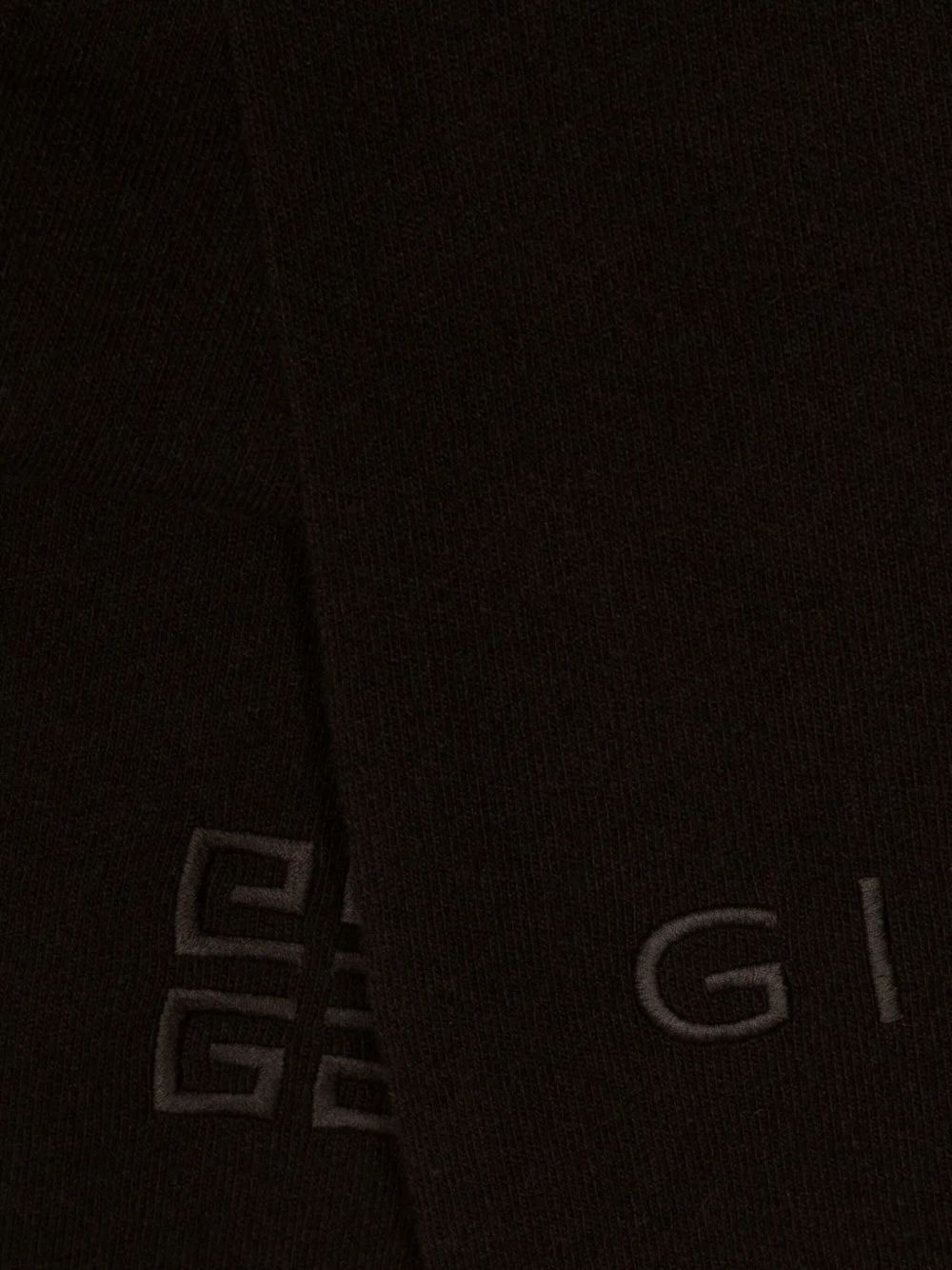 logo-embroidered wool scarf - 2