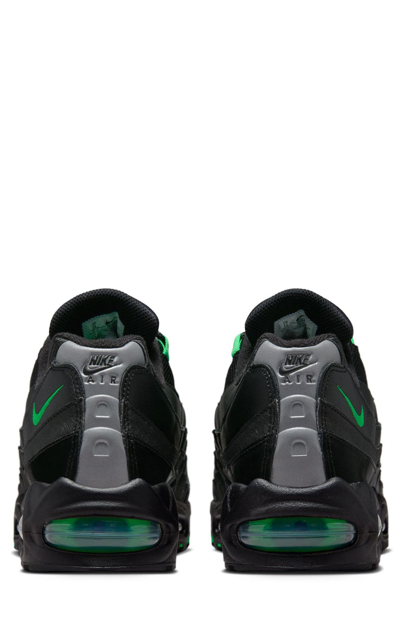 Nike Air Max 95 Sneaker in Black/Green Shock/Pearl Grey at Nordstrom - 5